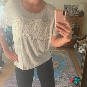 Light Grey & White Lace - Nordstrom Top
